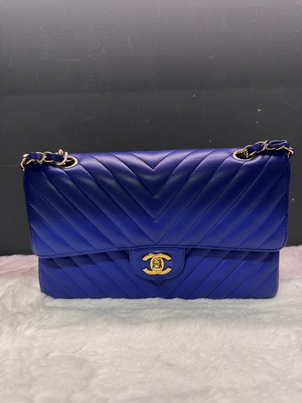 #5 Chanel CF Double Flap Blue